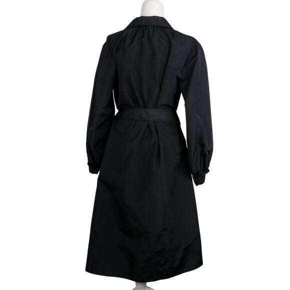 Lafayette 148 New York Porter Belted Dress Medium Long Sleeve Collared Black - Picture 9 of 12